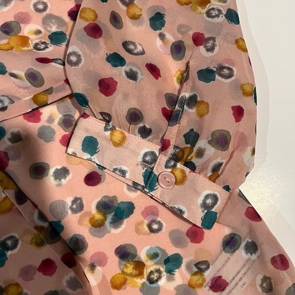 Tulle Peach Ruched Maternity Scoop Neck Blouse - Picture 5 of 8